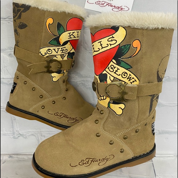 Ed Hardy Shoes - Ed Hardy Suede Boots